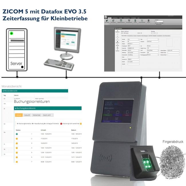 ZICOM6 10 Mitarbeiter mit EVO 3.5 Biometrie